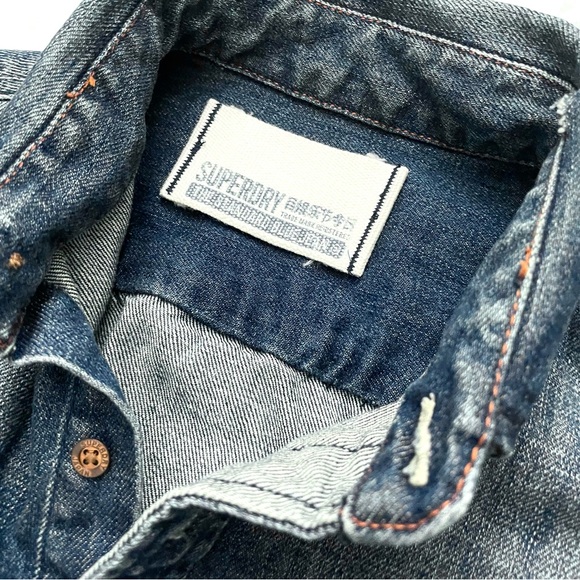 Superdry Blue Denim Shirt - Picture 3 of 8